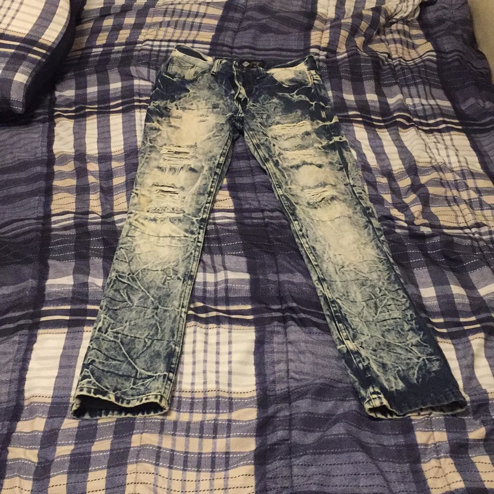 washed distressed jeans